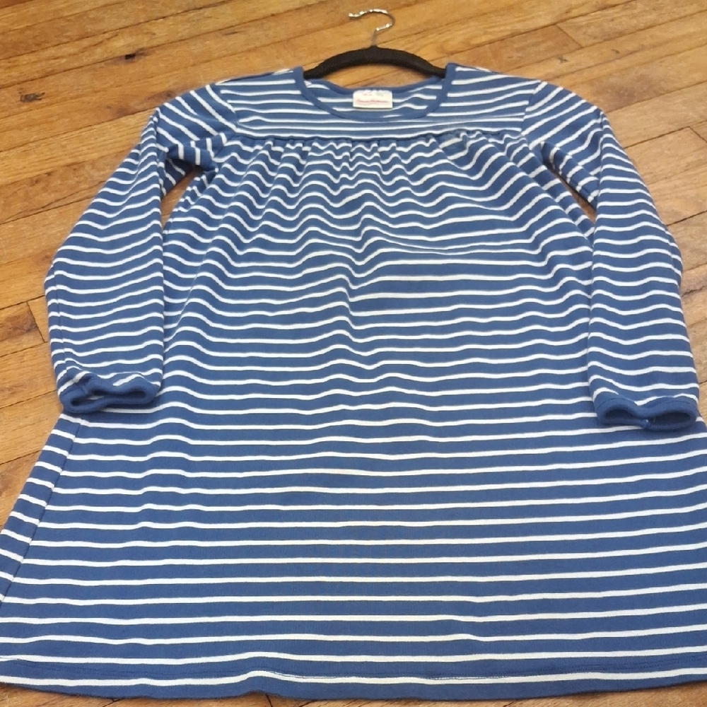 Hanna Andersson Blue and White Striped Kids Casual Dress